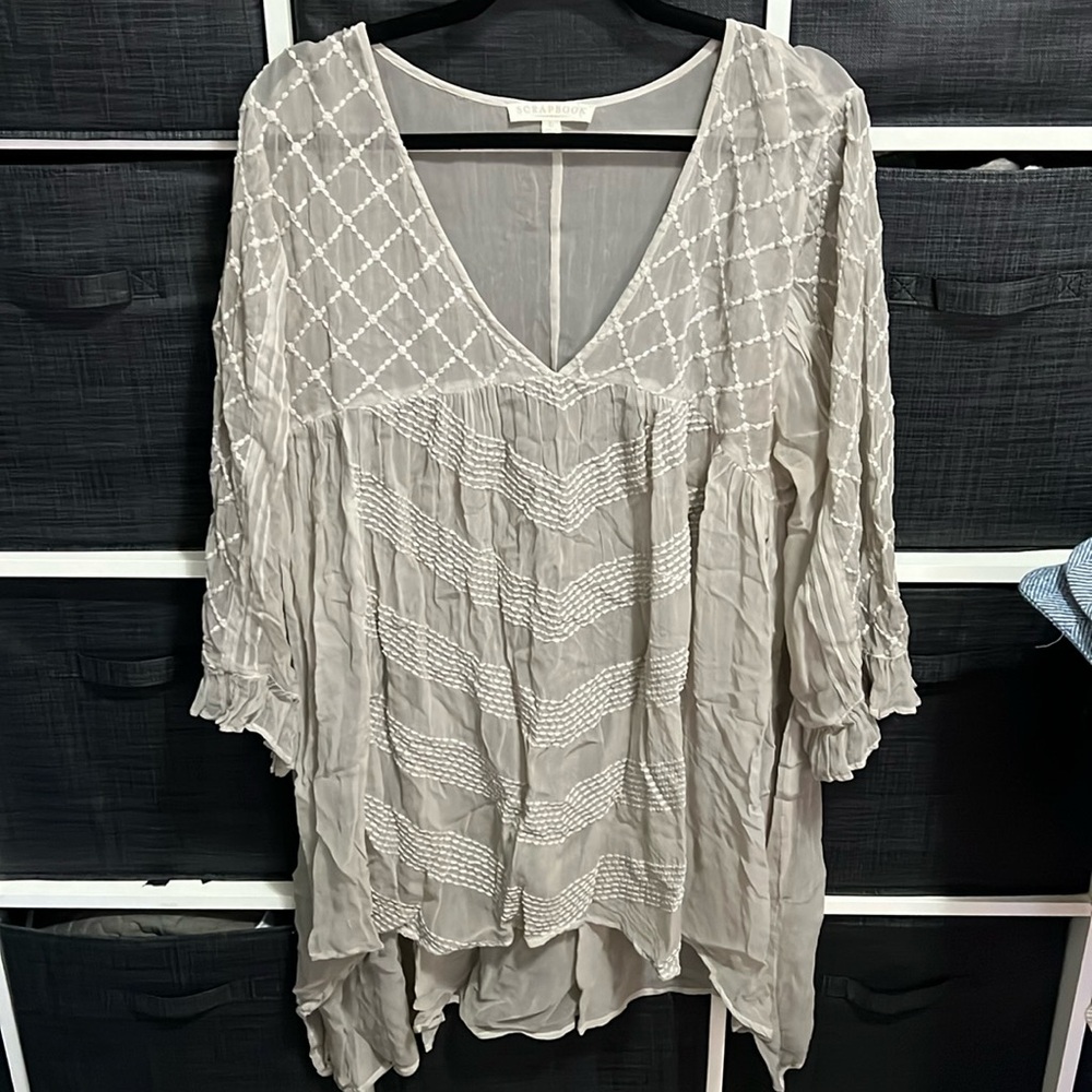 Women’s Scrapbook silk high low tunic - L